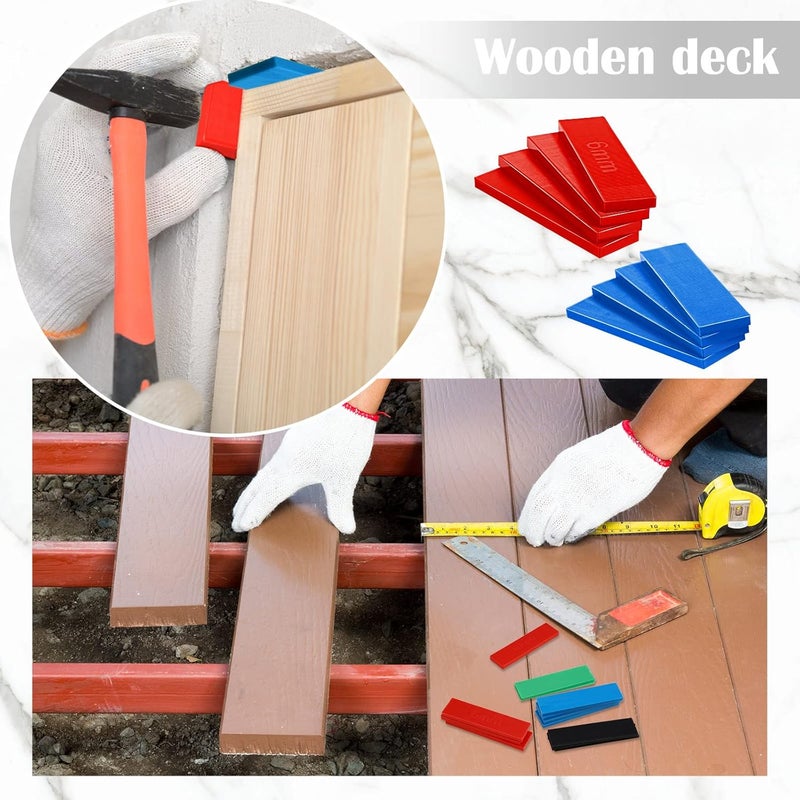 Konohan 240 Pcs Plastic Flat Shims Structural Tile Plastic Shims for Leveling, 3/64, 5/64, 1/8, 5/32, 13/64, 15/64, Green, Black, White, Grey, Blue, Red - Image 4
